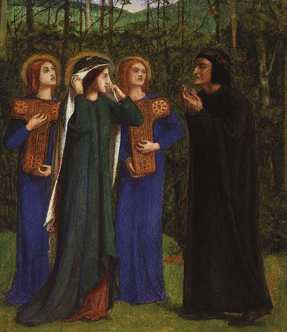 Dante Gabriel Rossetti The Meeting of Dante and Beatrice in Paradise Germany oil painting art